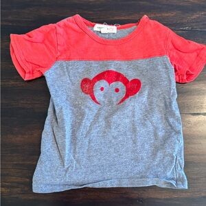 Appaman Red and Gray Monkey Tee Size 12-18M